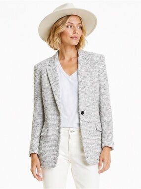 Rag & Bone Ames Tweed Blazer Size 6 Two Tone Tailored Designer Jacket